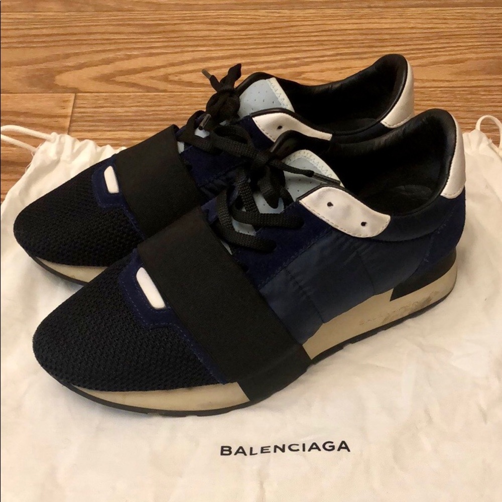 Balenciaga Race Runner Navy Blue Size 37 - Picture 2 of 7